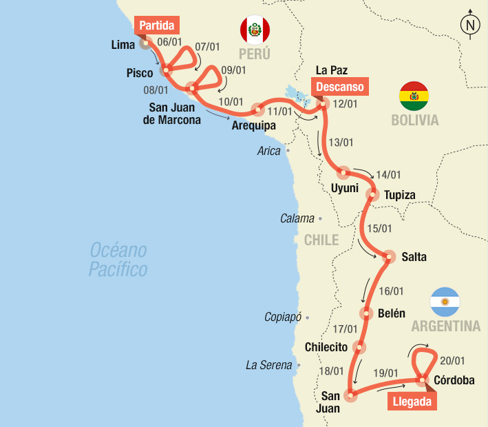 Mapa Dakar 2018